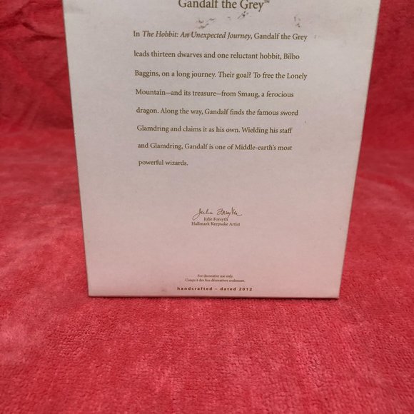 Hallmark 2012 Christmas ornament of Gandalf the Grey from the Hobbit Collection - Picture 2 of 3